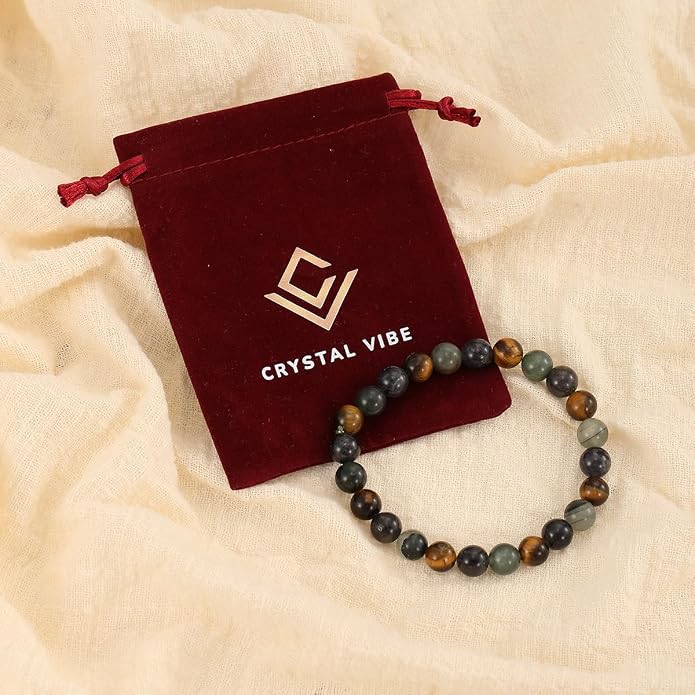 Crystal Vibe - Healing Crystal Bracelet for Women & Men | Natural Gemstone Bead Bracelet | Adjustable Handmade Energy Stone Bracelet | Bracelet for Meditation, Yoga & Daily Wear | Multiple Types