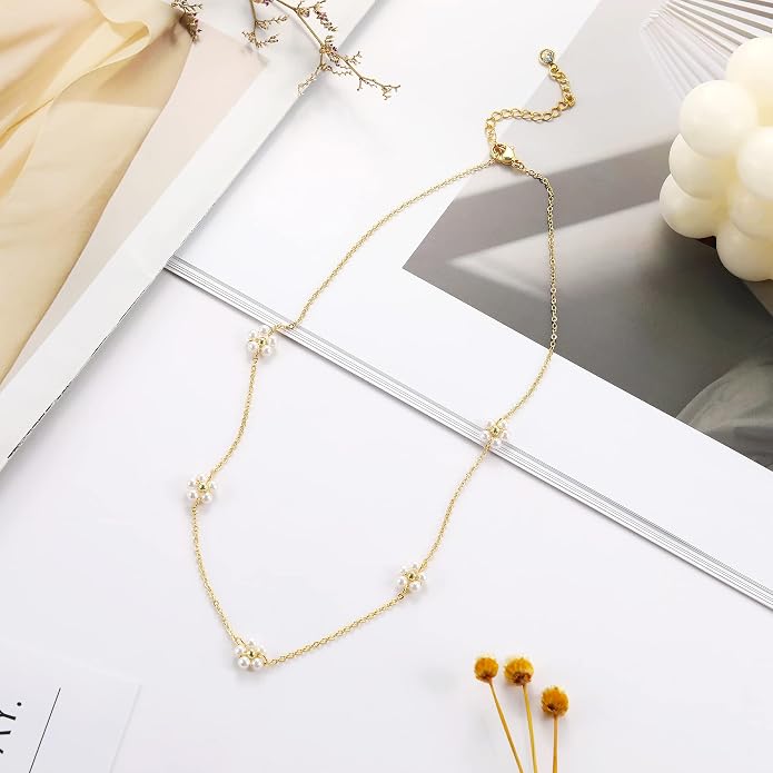 Tewiky Layered Necklaces for Women Non Tarnish- Chunky 14k Gold Plated Herringbone/Snake/Rope/Box/Cuban Link Chain for Women Waterproof Layering Stack Choker Necklace Trendy Dainty Tarnish Free Jewelry Set