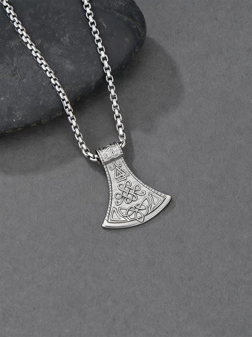 Norse Viking Thor Hammer Necklace 925 Sterling Silver Nordic Mjolnir Necklace Viking Talisman Jewelry Gift for Men
