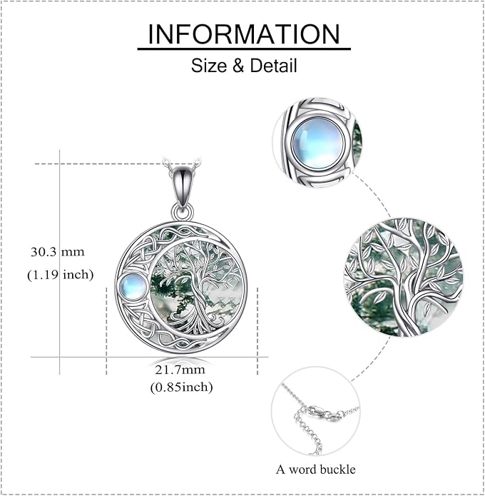 ONEFINITY Tree of Life Necklace 925 Sterling Silver Abalone Shell Celtic Knot Pendant Necklace for Women Jewelry
