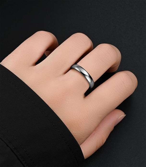 King Ring Tungsten 4/6/8mm Rings – Super Polished Wedding Bands – Designed in USA