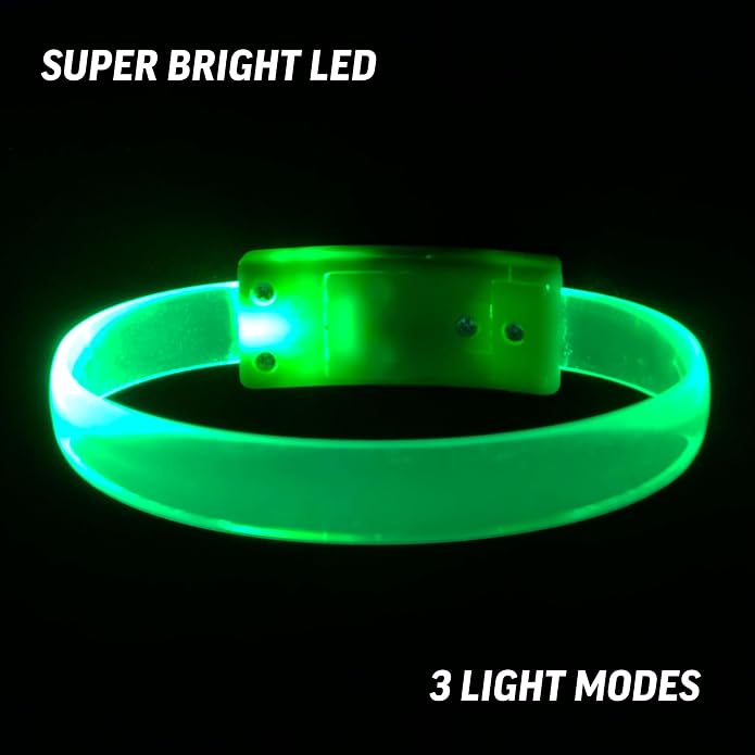 12 Magic Band Pack | Glow in The Dark | Flashing Light up for Concerts | Running Lights for Runners | Glow in The Dark Bracelets | Led Bracelet
