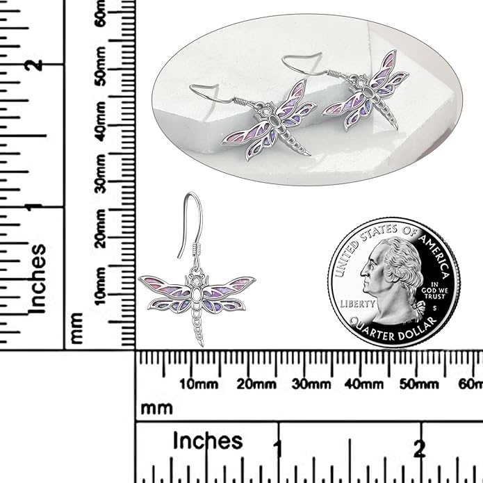 Butterflygold/Cat/dog/Dragonfly/Orca/Bee/Amber/Axolotl/Toothless/Hedgehog/Dragon/Snake/Horse/Mushroom/Anime/Dragonfly Earring for Women Sterling Silver Animals Drop Earring Jewelry Hypoallergenic (silver-butterfly)