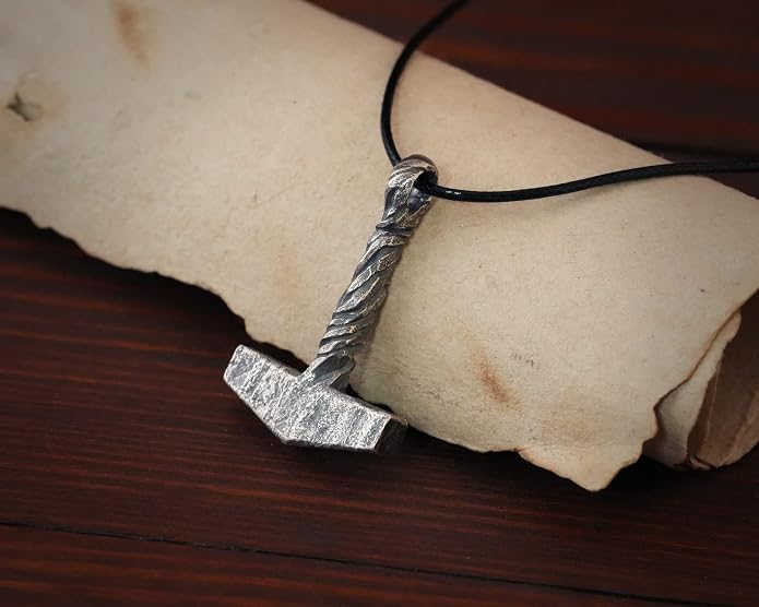 Baldur Jewelry - Thors Hammer Necklace Pendant Mjölnir - Viking Norse Thor Hammer Pendant Viking Jewelry - Thor Necklace - Thor Gifts for Men - Viking Necklace for Men
