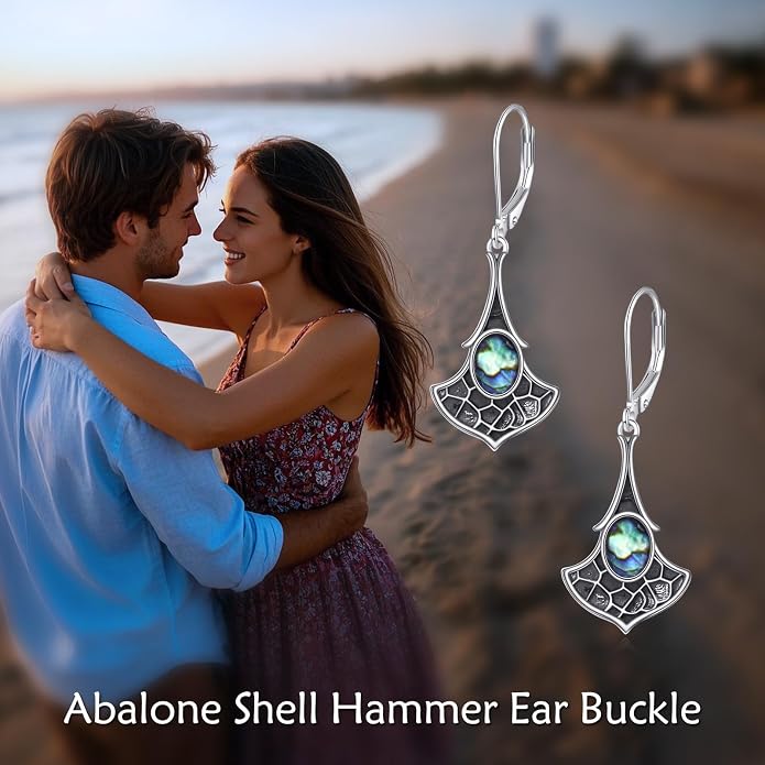 Abalone Shell Dangle Drop Earrings for Women 925 Sterling Silver Filigree Bohemian Earrings Jewelry Gift
