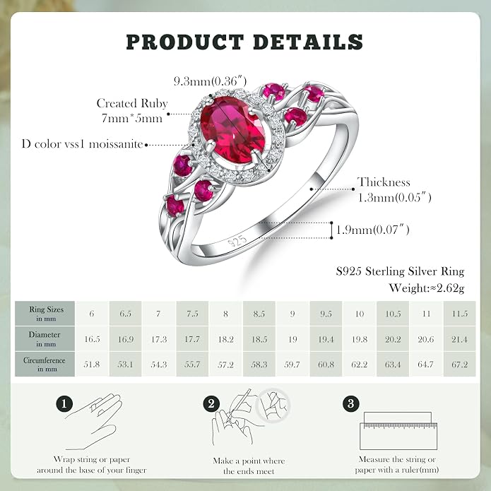 925 Sterling Silver Celtic Knot Engagement Ring for Women Moissanite/Cubic Zirconia Inlaid Oval Shaped Birthstone Rings Cocktail Wedding Birthday Jewelry(with Box)