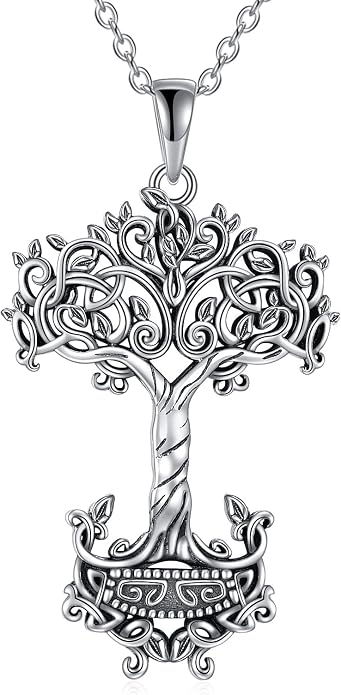 YAFEINI Sterling Silver Viking Jewelry Viking Compass Weapon Spearhead Talisman Pendant Necklace, Viking Jewelry Gift for Women Men