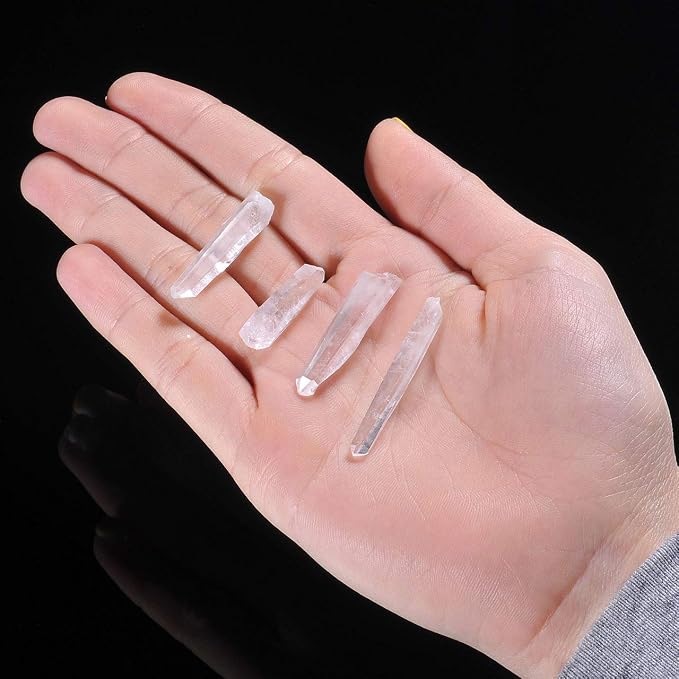 Top Plaza 0.44lb Bulk Irregular Shape Rough Clear Quartz Crystal Points 0.78-1.57'' Raw Natural Stones for Decor Reiki Crystal Healing (Clear Quartz Crystal Points)