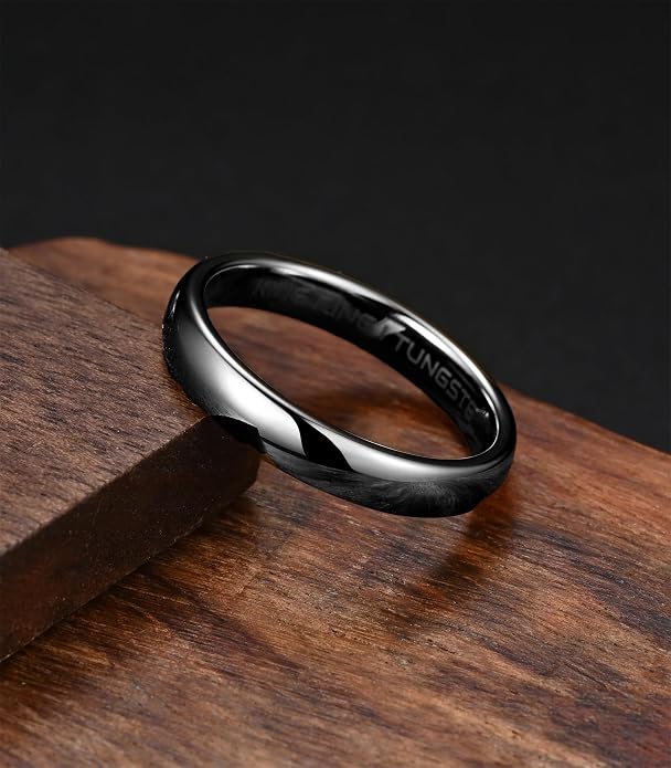 King Ring Tungsten 4/6/8mm Rings – Super Polished Wedding Bands – Designed in USA