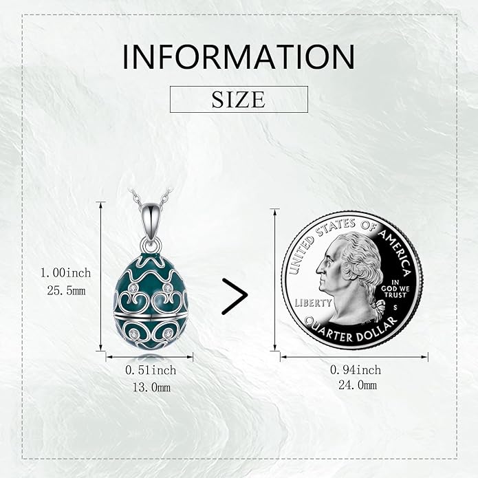 AXELUNA Fox Necklace Sterling Silver Easter Egg Necklace Fox Pendant Animal Jewelry Gifts for Women Girls Birthday Graduation Gift