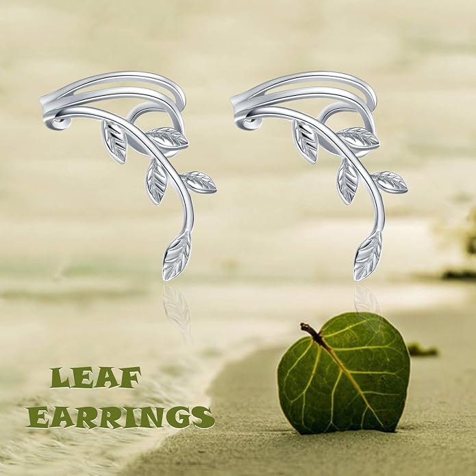 POPLYKE 925 Sterling Silver Ear Cuff Earrings for Women Climber Earrings No Piercing Jewelry Gift for Women
