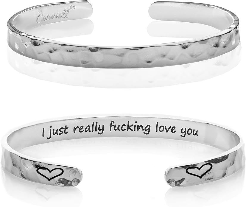 Carviell Bracelet - Gifts for Women – Inspirational, Friendship, Love, Mom, Daughter, Sister, Christian, Graduation, Memorial & Wedding Gifts – 100+ Phrases – Stainless Steel, Gift-Ready