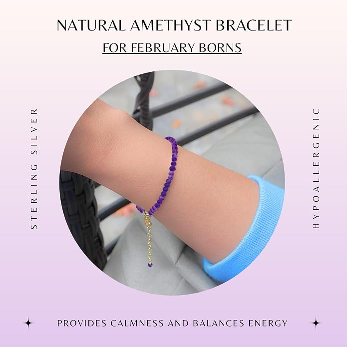 Faceted Bracelet for Women, Certified 925 Sterling Silver with 18K Gold Vermeil Healing Crystal Bracelets for Women - Crystals and Healing Stone Bracelet Women Jewelry for Gift