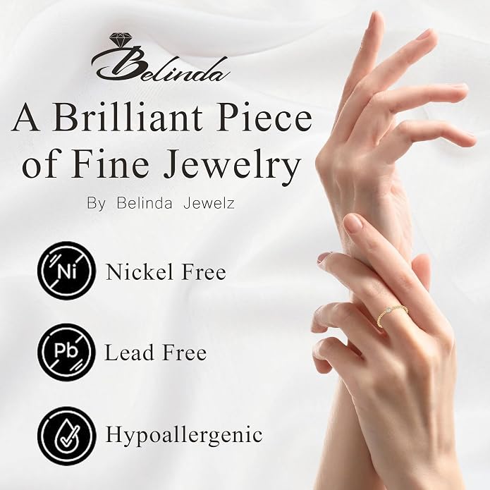 14k Gold Chain Rings for Women with Natural 2.2mm Birthstone, Women's Statement Rings, Chain Rings