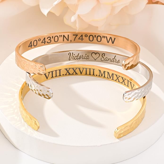Inspirational Bible Verse Cuff Bracelet for Women, 18K Gold Plated Hammered Bangle, Christian Faith Jewelry Gift, Adjustable Non Tarnish