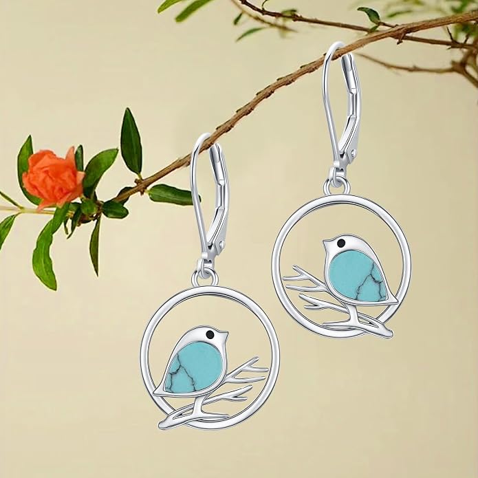 Aniu Tree of Life Earrings for Women Turquoise Malachite Teardrop Dangle Earrings for Women Sterling Silver Anniversary Birthday Drop Dangle Earrings Jewelry Gifts