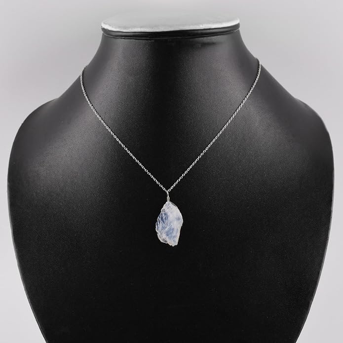 Raw Multi Gemstone Pendant Necklace for Women, Healing Crystal Chakra Stone Birthstone, 925 Sterling Silver Birthday Christmas Gifts for Her