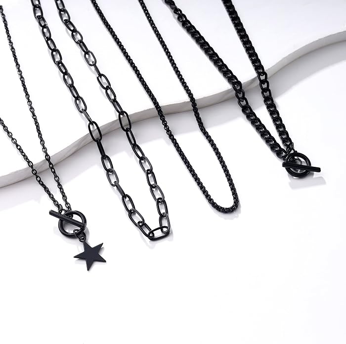Milakoo Stainless Steel Pendant Necklace for Women Heart Charms Link Chains 23" Length Lobster Clasp