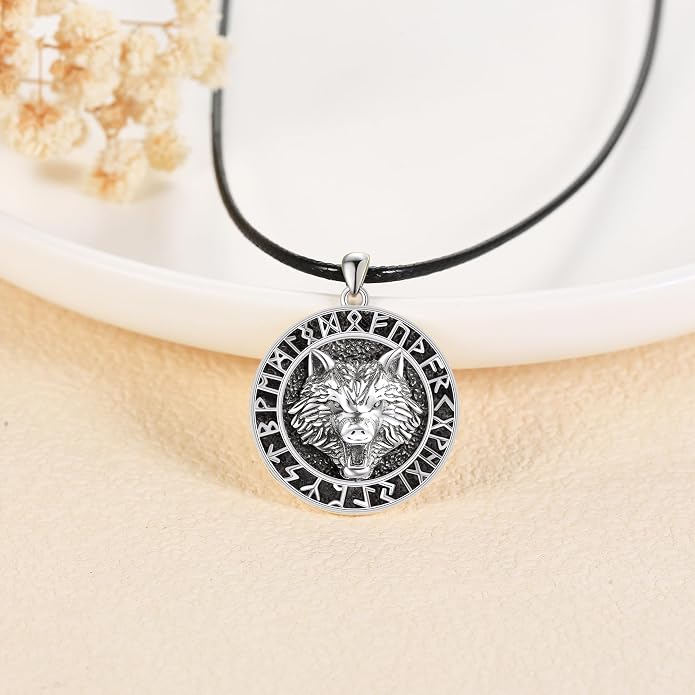 URONE Men Viking Pendant Necklace Sterling Silver Norse Viking Jewelry