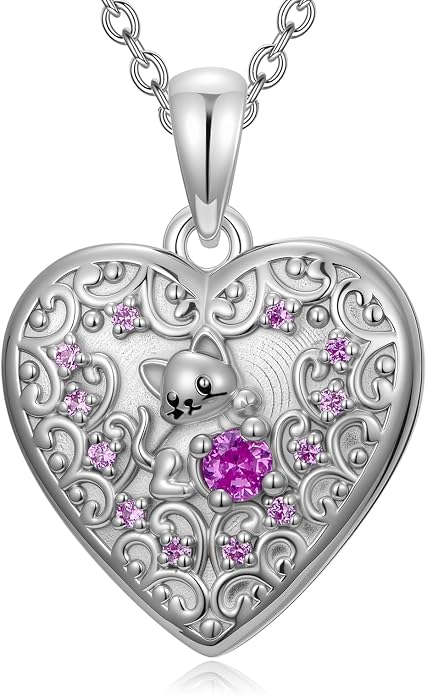 Dorunmo Personalized Locket Necklace 925 Sterling Silver that Holds Pictures Butterfly Birthstone Photo Heart Locket Custom Jewelry Congratulations New Beginnings New Job Gifts for Women