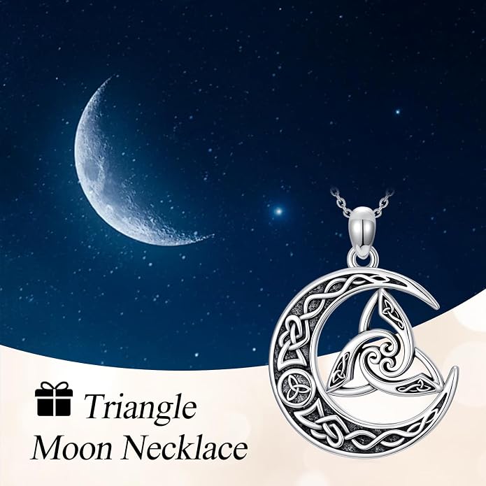 Cross/Pentagram/Tree of Life/Celtic Trinity/Anchor/Thor's Hammer/Sun/Eye of Horus Necklace Moon Pendant Mothers Day Gifts for Women