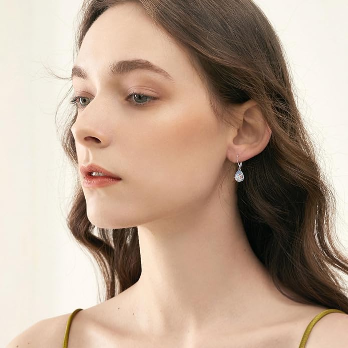 Silver Earrings for Women Sterling Silver Filigree Earrings Teardrop Dangle Drop Filigree Jewelry Gift for Women Mother Mom