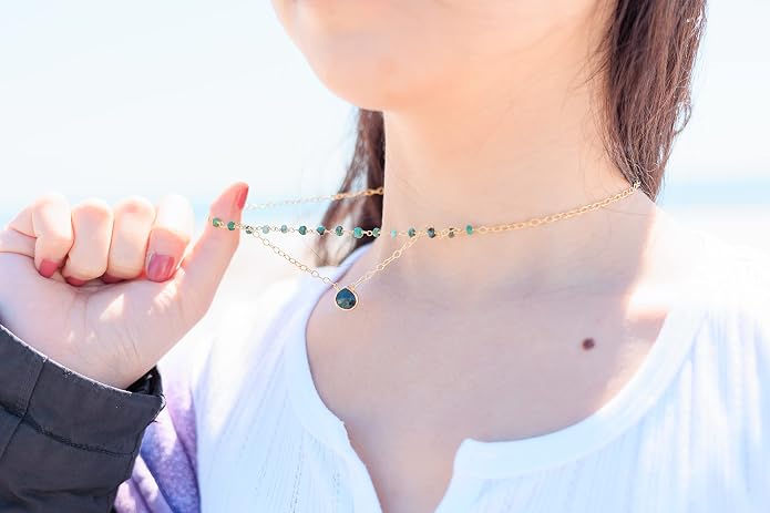 Layering Necklace for Women, Premium Layered Gold Healing Crytsal Necklaces - Tarnish Free 18K Gold Vermeil Certified S925 Classic Stack Necklace Gold Jewelry for Women - Mothers Day Gifts for Mom Wife