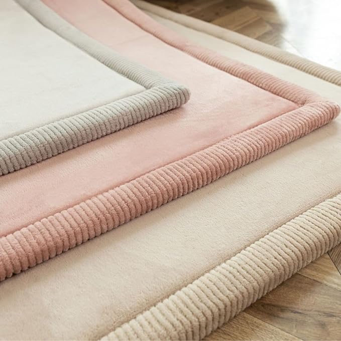 Hakuna Matte CloudSoft Baby Play Mat for Floor 47" x 67" Beige | Coral Velvet high-density foam Rug for Crawling & Cozy Play – Non-Slip, Water-Resistant, Easy-CareTummy Time Mat