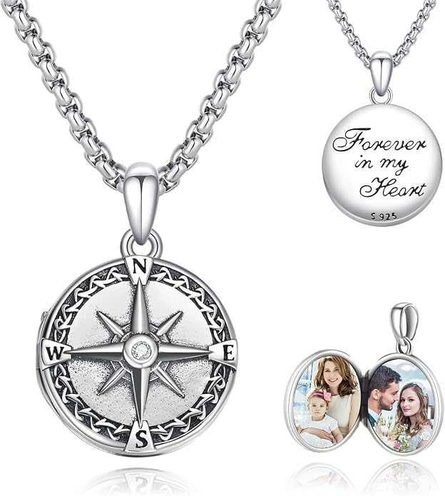 Compass Necklace for Women Graduation Gifts 925 Sterling Silver Celtic Knot Compass Pendant Graduation Jewelry Inspirational Travel Gifts for Women