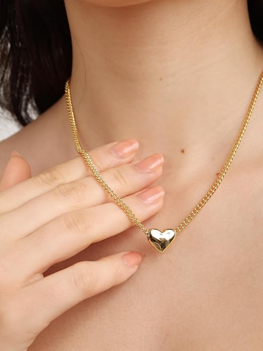 FRUMOS Gold Plated Necklace for Women, Dainty Layered Chain Necklace, Fashion Jewelry for Daily Wear