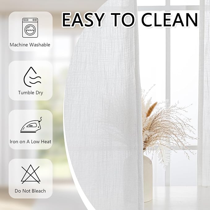 MYSKY HOME Natural Curtains for Living Room 1 Panel, Beige Semi Sheer Curtains & Drapes Light Filtering Farmhouse Country Boho Style Back Tab Draperies for Sliding Glass Door (Customsize, Natural)