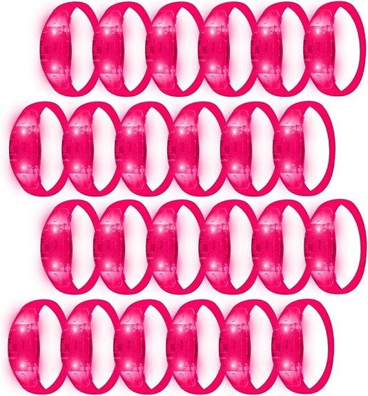 24 Pack Light UP Bracelets Sound Activated Flashing Wristbands Music Control Glow in the Dark Bracelets for Rave Game Prizes Carnival Concerts Night Events Mardi Gras Party Favors
