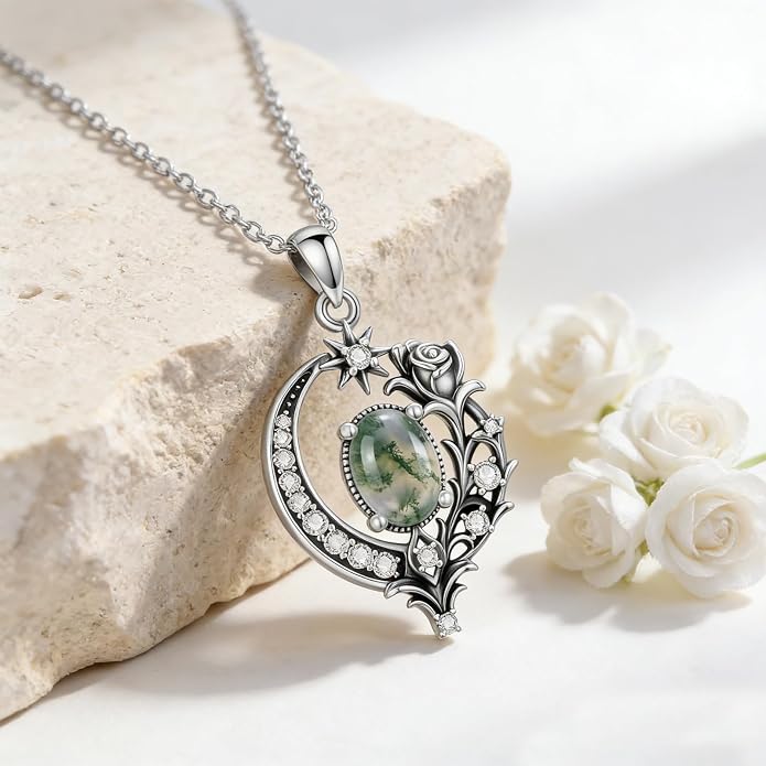 PELOVNY Celtic Knot Necklaces for Women 925 Sterling Silver Gemstone/Birthstone Teardrop Infinity Necklace Irish Celtic Pendant Jewelry Gifts for Mom Daughter Wife