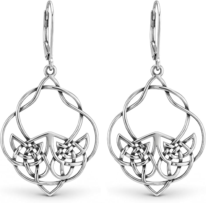 LeCalla 925 Sterling Silver Antique Earrings for Women | Filigree Leverback Dangle Earring | Drop Dangle Earrings for Women | Oxidized Silver Jewelry for Her Mom Wife