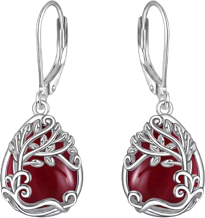 Teardrop Tree of Life/Filigree Earrings for Women Dangle Leverback Earrings Jewelry Gift Anniversary For Her