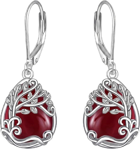 Teardrop Tree of Life/Filigree Earrings for Women Dangle Leverback Earrings Jewelry Gift Anniversary For Her