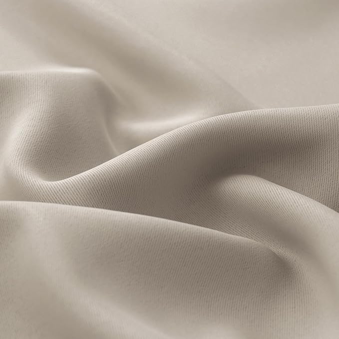 BGment Short 100% Blackout Curtains for Bedroom, Thermal Insulated Energy Efficiency Noise Reducing Grommet Curtains 45 Inch Length with Liner for Small Window 2 Panels Each 42 Inch Wide, Cashmere
