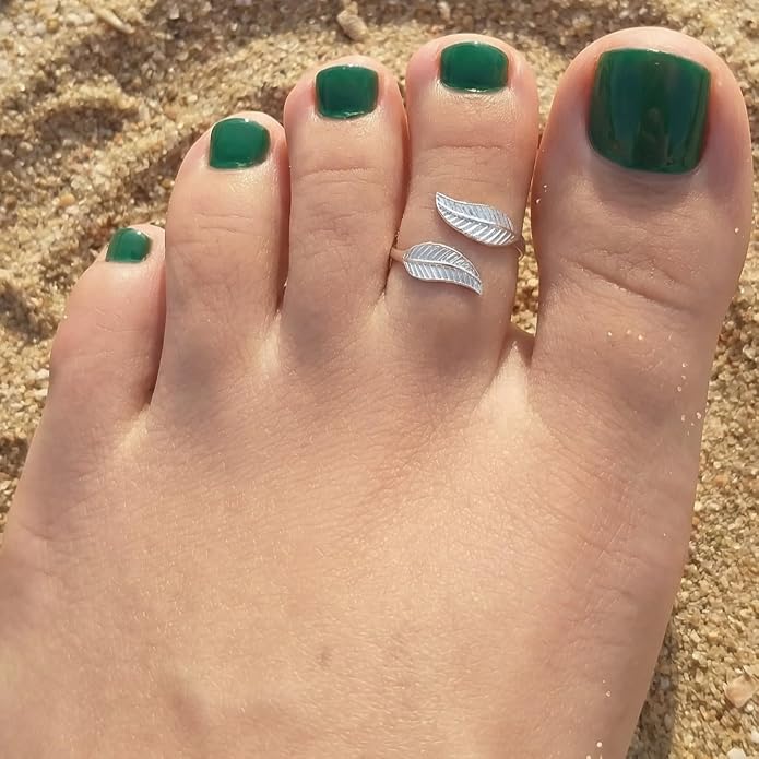 Sterling Silver Toe Ring, Handmade Adjustable Open Band, Minimalist Dainty Summer Beach Foot Jewelry for Women, Can Be Worn as Knuckle or Pinky Ring