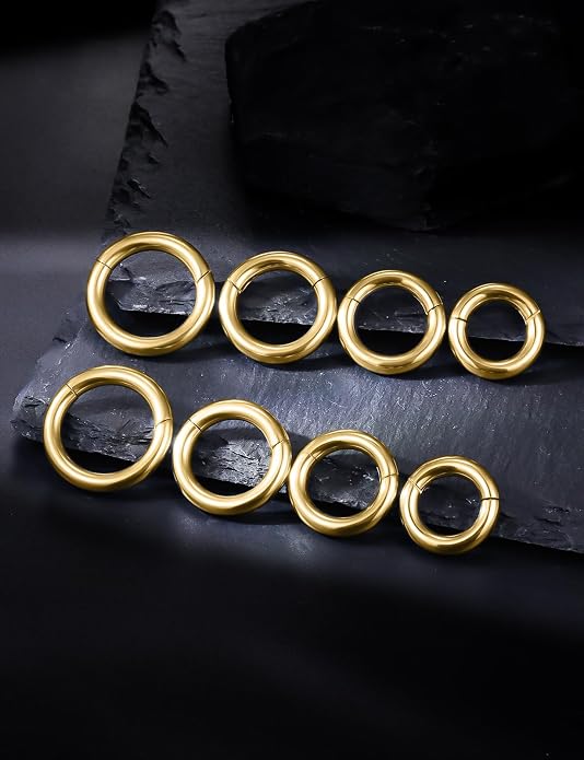 20G 18G 16G 14G 12G 10G 8G 6G Nose Rings Hoops 316l Surgical Steel Clicker Septum Lip Ring Tragus Helix Daith Rook Conch Snug Cartilage Lobe Earrings Hoop Piercing Jewelry For Women Men