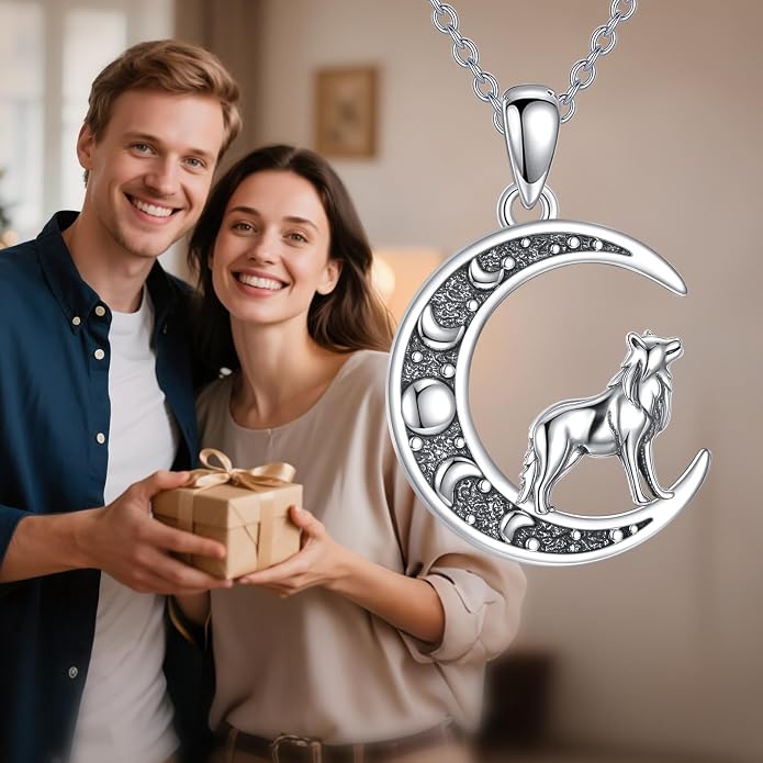 Sun and Moon Necklace 925 Sterling Silver Sun Moon Pendant Gemstone Jewelry Gifts for Women