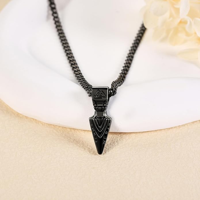 URONE Men Viking Pendant Necklace Sterling Silver Norse Viking Jewelry