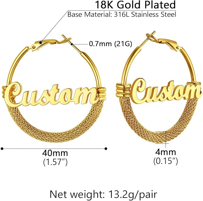 PROSTEEL 30/40/60/80/100mm Chunky Hoop Earrings For Women Gold Plated/Black Stainless Steel Hoops Earrings Statement Jewelry