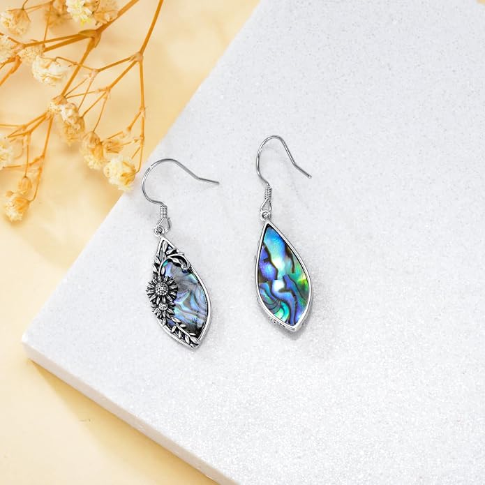Silver Earrings for Women Sterling Silver Filigree Earrings Teardrop Dangle Drop Filigree Bohemia Jewelry Gift for Women Mother Mom
