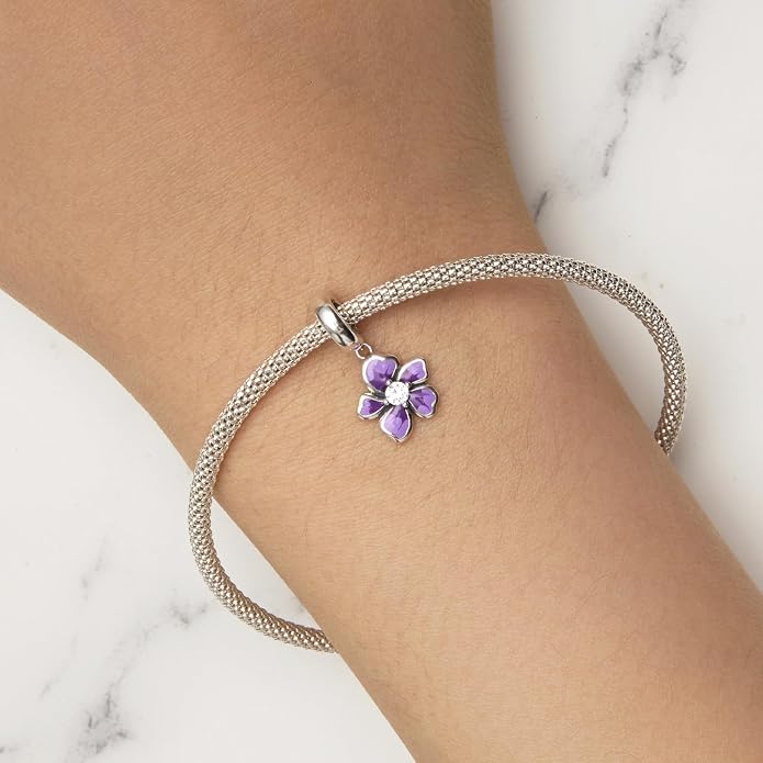 NINGAN 925 Sterling Silver Charm Golden Love Charm Buckle Safety Chain Travel Bead Firefly Dragonfly Pendant, Suitable for Women Bracelet and Necklace as Gift from Mom and Friends