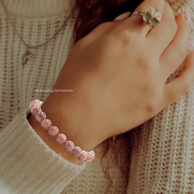 Amazing Gemstone Sunstone Bracelet for Women Men's Gifts - Protection Healing Crystal Bracelet - 8mm Gemstone Beaded Adjustable Bracelet