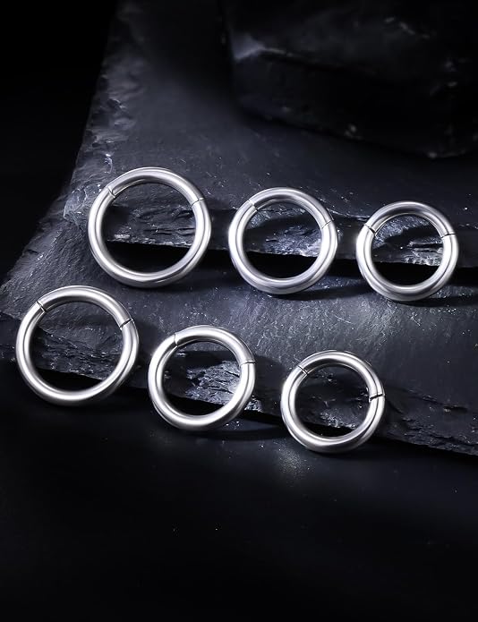 20G 18G 16G 14G 12G 10G 8G 6G 4G 2G Nose Rings Hoops 316l Surgical Steel Clicker Septum Lip Ring Tragus Helix Daith Rook Conch Snug Cartilage Lobe Earrings Hoop Piercing Jewelry For Women Men