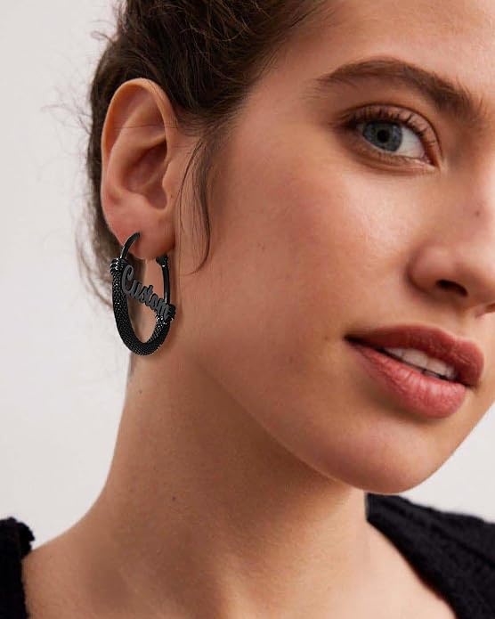 PROSTEEL 30/40/60/80/100mm Chunky Hoop Earrings For Women Gold Plated/Black Stainless Steel Hoops Earrings Statement Jewelry
