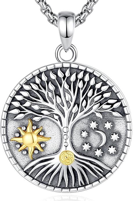 AEONSLOVE Tree of Life Necklace 925 Sterling Silver, Family Tree of Life Pendants Jewelry Gifts for Women Wife Mother, 18 Inch Chain