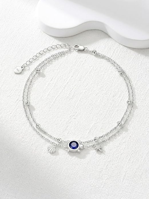 Dorunmo 925 Sterling Silver Anklet Bracelet Mother’s Day Birthday Jewelry Gifts for Women Wife Girlfriend Mom Her