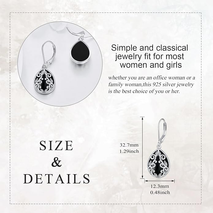 Teardrop Earrings Sterling Silver Filigree Irish Celtic Teardrop Drop Earrings Jewelry Gifts For Women